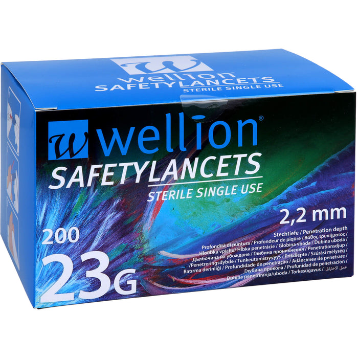 Wellion Safetylancets 23G Sicherheitseinmallanz, 200 St. Packung