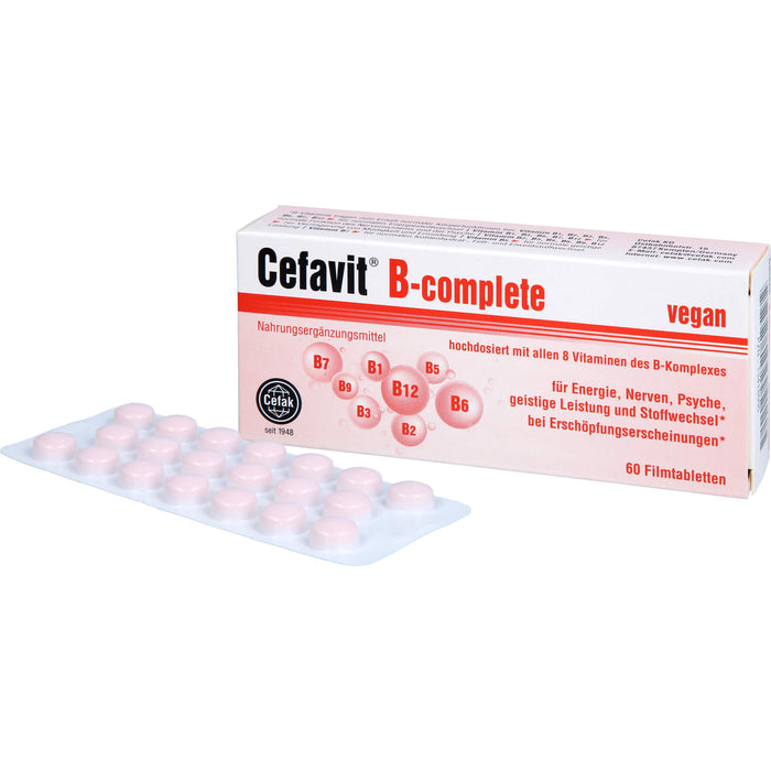 Cefavit B-complete Filmtabletten für Energie, Nerven, Psyche, geistige Leistung und Stoffwechsel, 60 pcs. Tablets