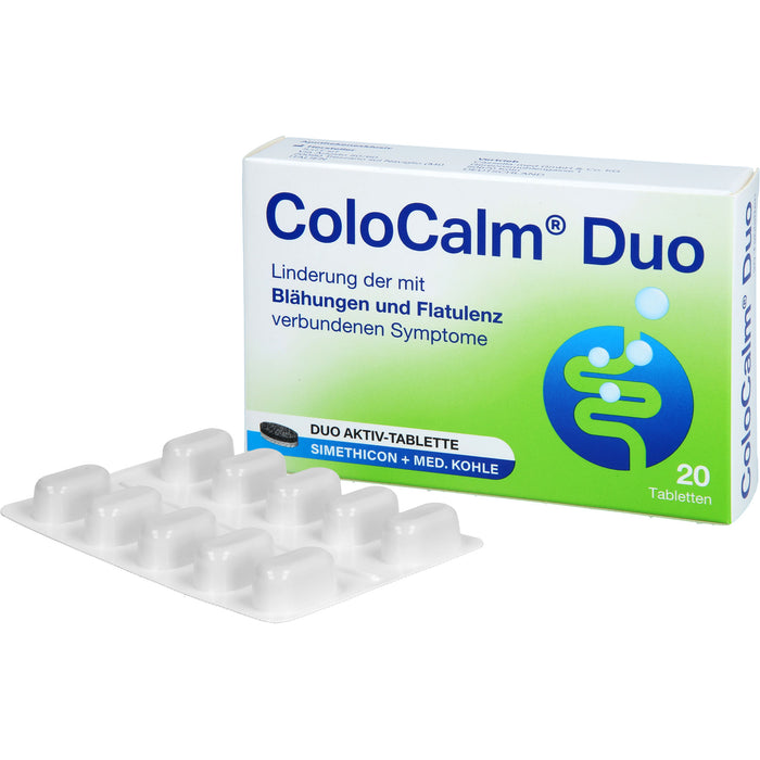 ColoCalm Duo Tabletten zur Linderung von Blähung und Flatulenz, 20 pc Tablettes