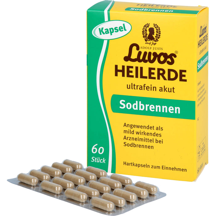 Luvos Heilerde ultrafein akut Hartkapseln zur Einnahme bei Sodbrennen, 60 pc Capsules