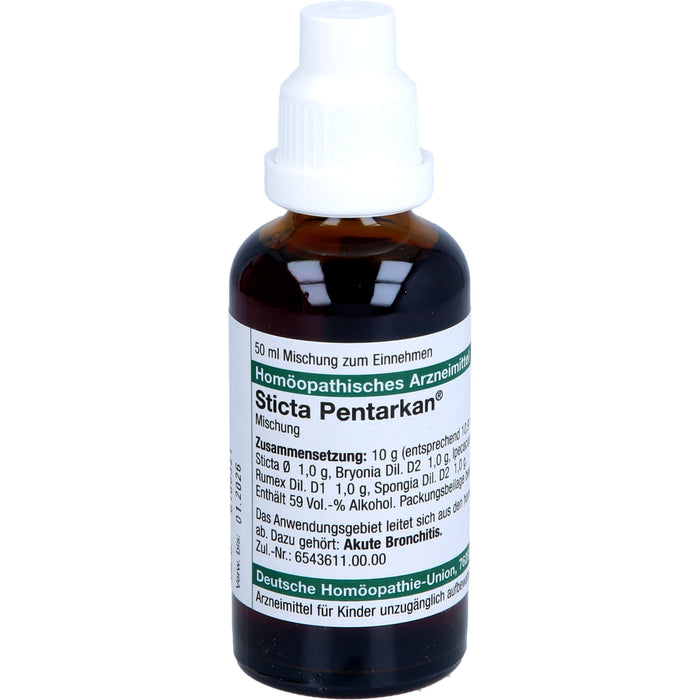 DHU Sticta Pentarkan Tropfen bei akuter Bronchitis, 50 ml Solution