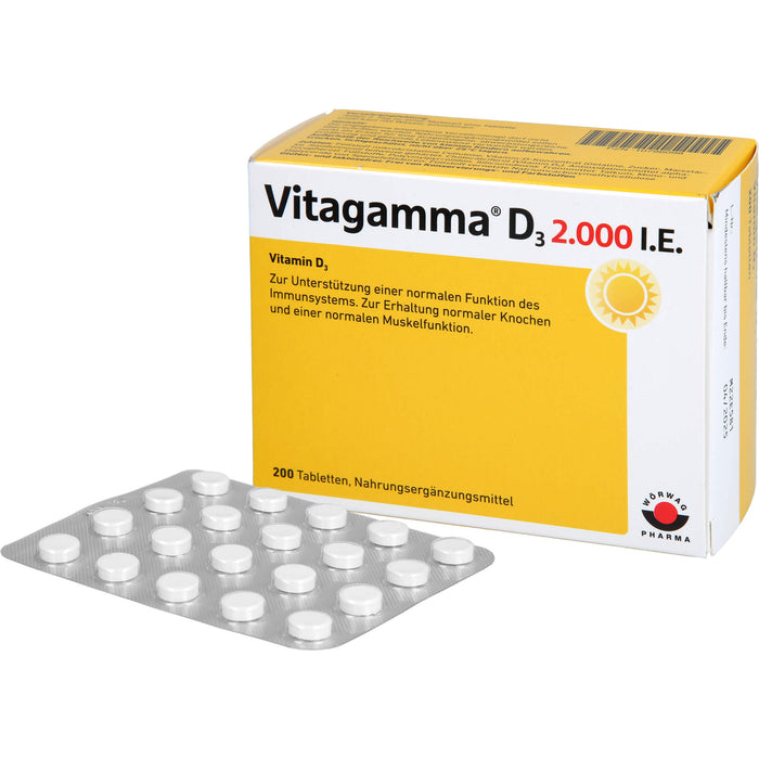 Vitagamma D3 2,000 I.E.Vitamin D3 NEM, 200 St TAB