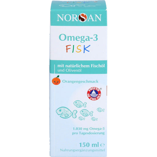 NORSAN Omega-3 FISK Öl - für Kinder mit Orangengeschmack, 150 ml Öl