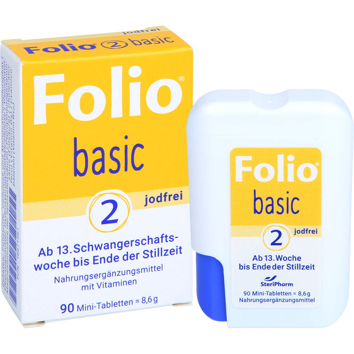 Folio Basic 2 jodfreie Mini-Tabletten ab der 13. Woche bis Ende der Stillzeit, 90 pc Tablettes
