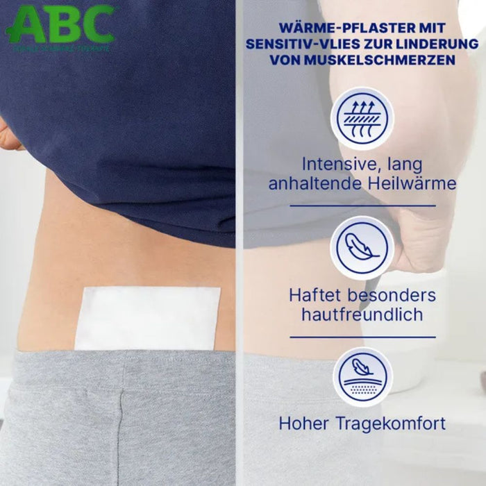 ABC Wärme-Pflaster sensitiv zur Linderung von Muskelschmerzen, 4 pc Pansement