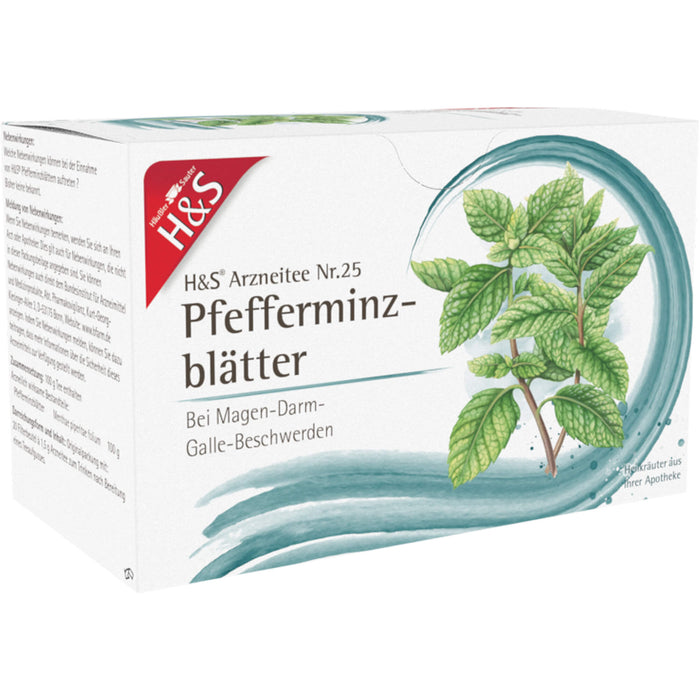 H&S Pfefferminzblätter Arzneitee Nr. 25, 20 St. Filterbeutel