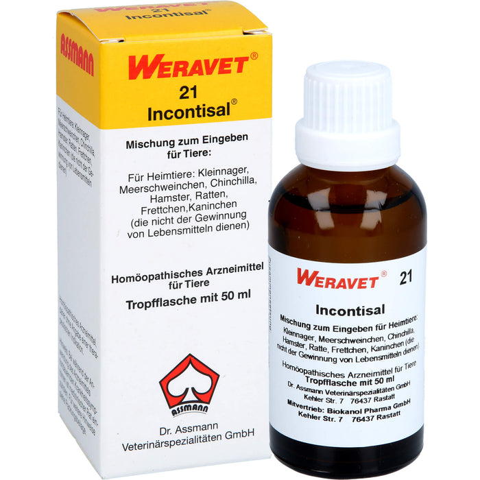 Weravet 21 Incontisal Mischung für Heimtiere, 50 ml Lösung