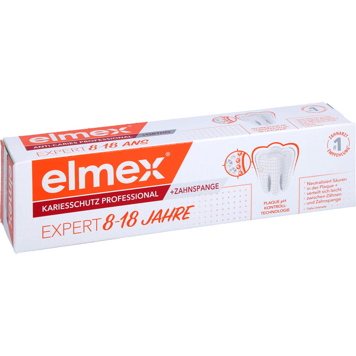 Elmex Kariesschutz Professional Zahnspangen Zahnpasta 8 - 18 Jahre, 75 ml Toothpaste