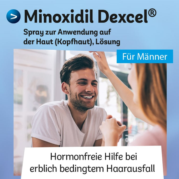Minoxidil Dexcel 50 mg/ml Spray für Männer zur Anwendung auf der Haut (Kopfhaut), 180 ml Solution