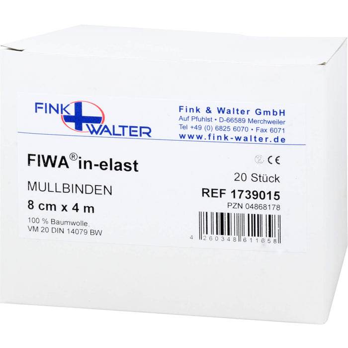 Mullbinden 100% Baumwolle 8cmx4m, 20 St BIN