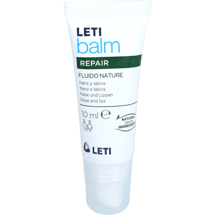 LETI balm Fluid Natur - Schützender Nasen- und Lippenbalsam bei trockener und rissiger Haut mit natürlichen Inhaltsstoffen, 10 ml Creme