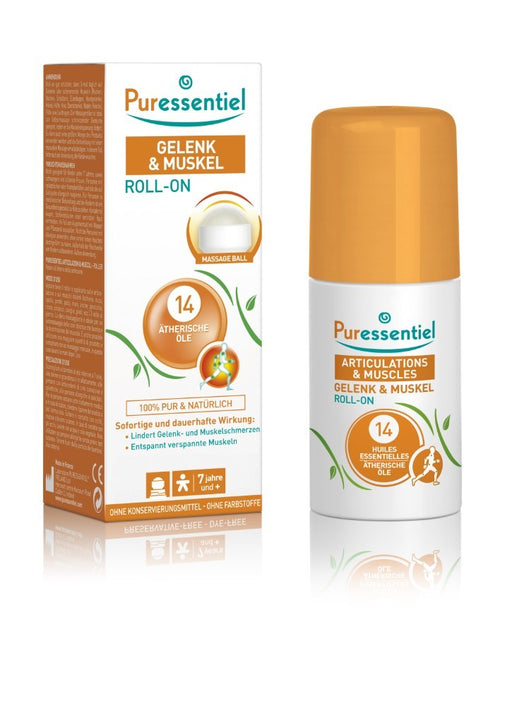 Puressentiel Gelenk & Muskel Roll-On mit 14 ätherischen Bio-Ölen – lindert Muskel- und Gelenkschmerzen, 75 ml Roll-On