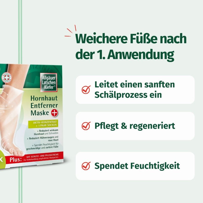 Allgäuer Latschenkiefer Hornhaut Entferner Maske Plus Aktiv-Konzentrat + 1 Paar Socken, 1 St. Kombipackung