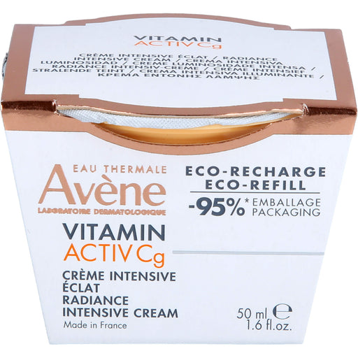 Avène Eau Thermale Vitamin Activ Cg Radiance Intensiv-Creme mildert Falten, steigert die Ausstrahlung der Haut und reduziert Pigmentflecken Nachfüllpackung, 50 ml Creme