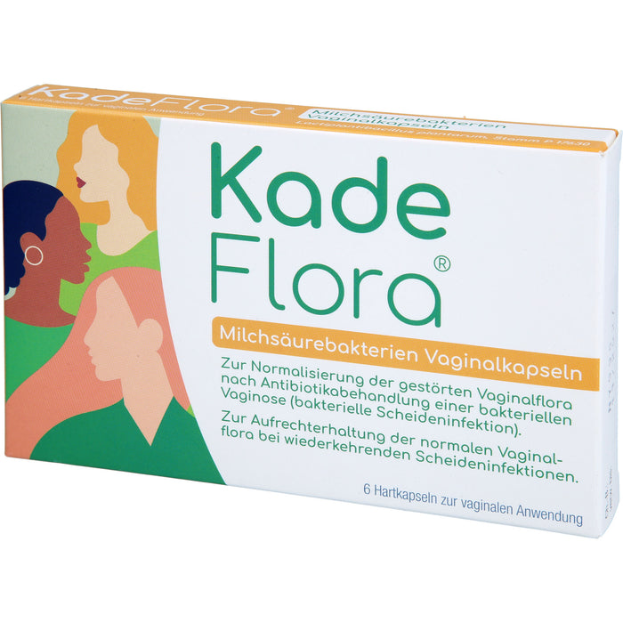 KadeFlora Milchsäurebakterien Vaginalkapseln zum Aufbau und Erhalt der Vaginalflora, 6 pc Capsules