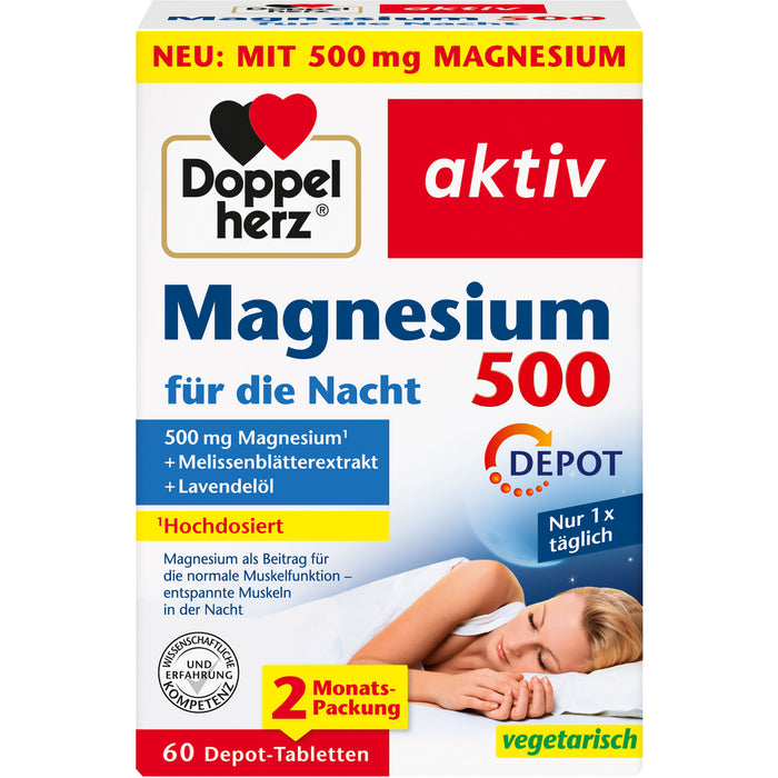 Doppelherz aktiv Magnesium 500 für die Nacht Depot-Tabletten, 60 St. Tabletten