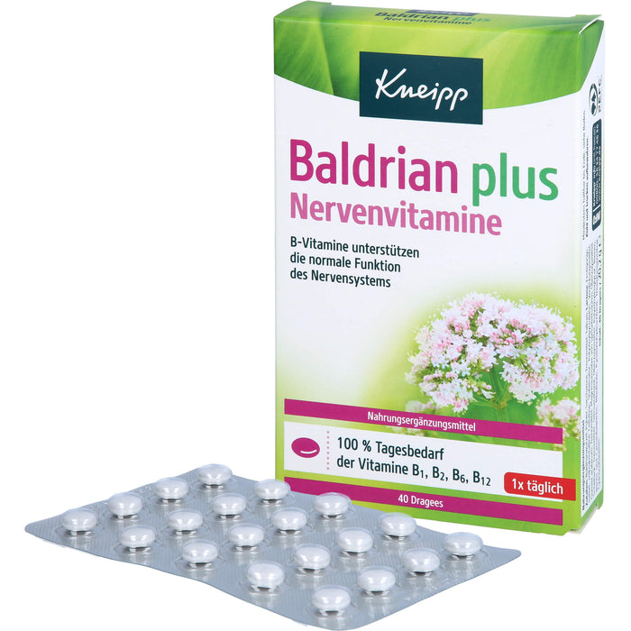 Kneipp Baldrian plus Nervenvitamine Dragees, 40 pc Tablettes