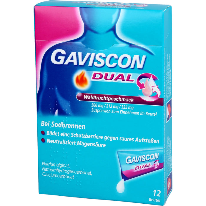 GAVISCON Dual Suspension bei Sodbrennen Waldfruchtgeschmack, 12 pcs. Sachets