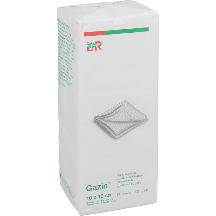 GAZIN Mullkompresse 10x10cm 32fach unsteril, 50 pc Compresses