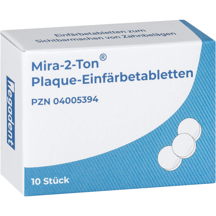 Mira-2-Ton Plaque Einfärbetabletten zum Einfärben der Zahnbeläge, 10 St. Tabletten