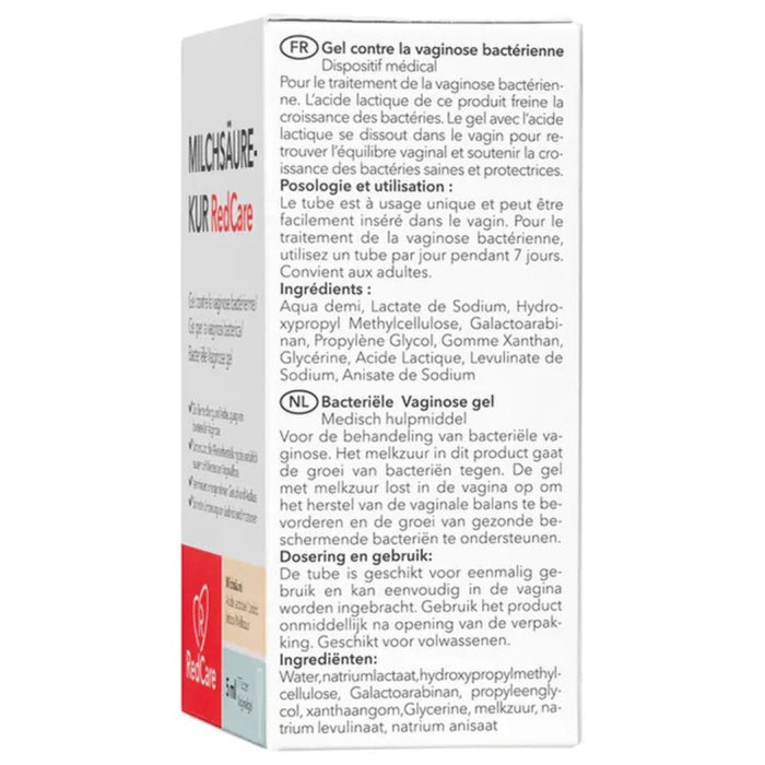 Redcare Milchsäurekur Tuben zur Behandlung und Vorbeugung bakterieller Vaginose, 7 pc Paquet
