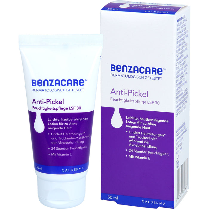 BENZACARE Anti-Pickel Feuchtigkeitspflege LSF 30, 50 ml Crème