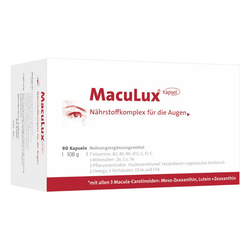 MacuLux Kapseln Nährstoffkomplex für die Augen, 90 St. Kapseln