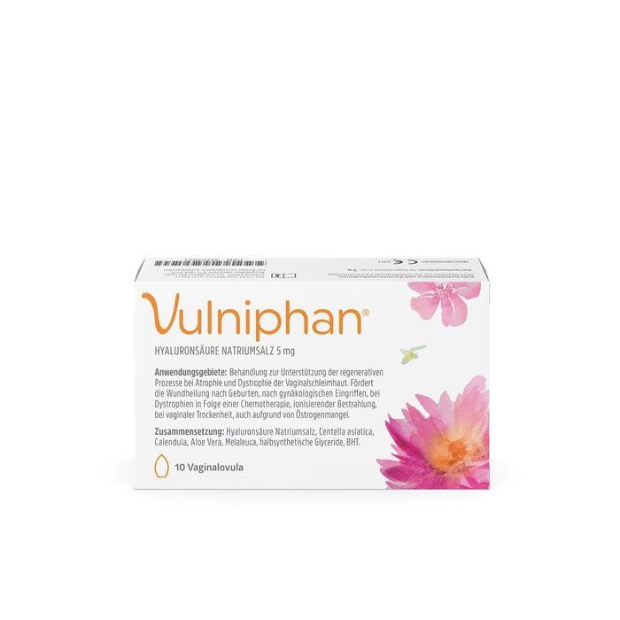 Vulniphan Vaginalovula: Feuchtigkeit und Regeneration für die Vaginalschleimhaut, 10 pc Suppositoires