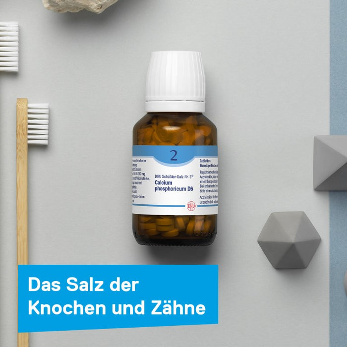 DHU Schüßler-Salz Nr. 2 Calcium phosphoricum D12 – Das Mineralsalz der Knochen und Zähne – das Original – umweltfreundlich im Arzneiglas, 80 pc Tablettes