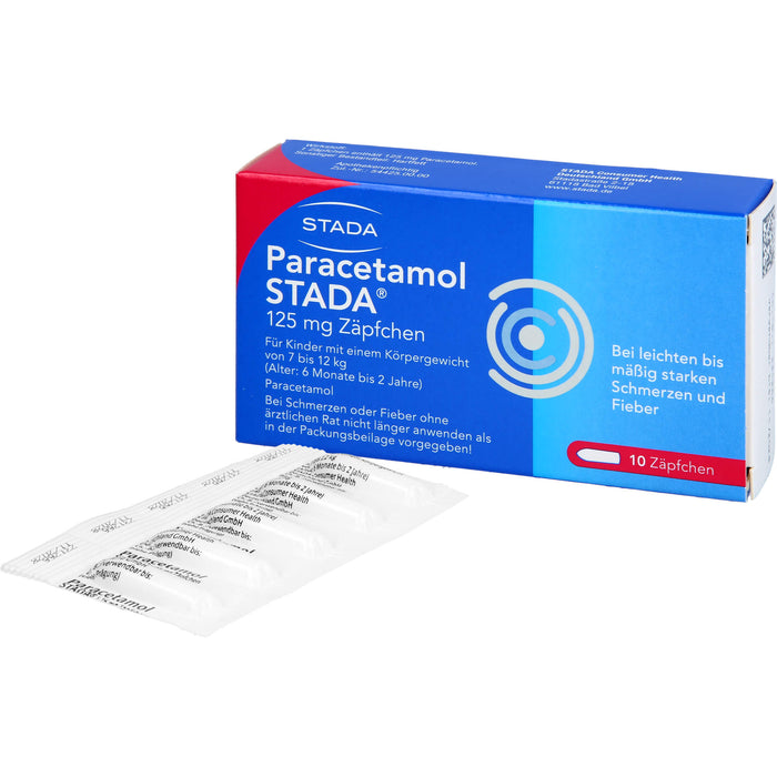 Paracetamol STADA 125 mg Zäpfchen, 10 St. Zäpfchen