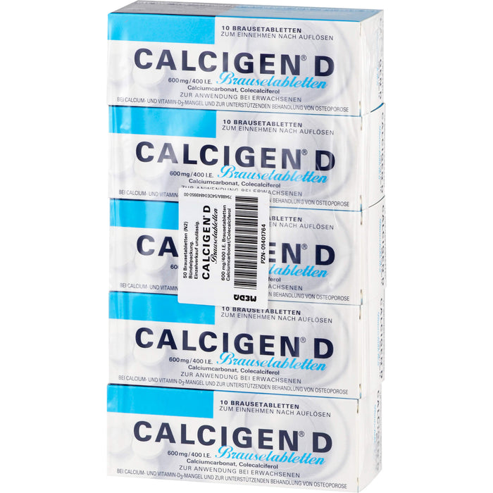 Calcigen D 600 mg/400 I.E. Brausetabletten, 50 pcs. Effervescent tablets