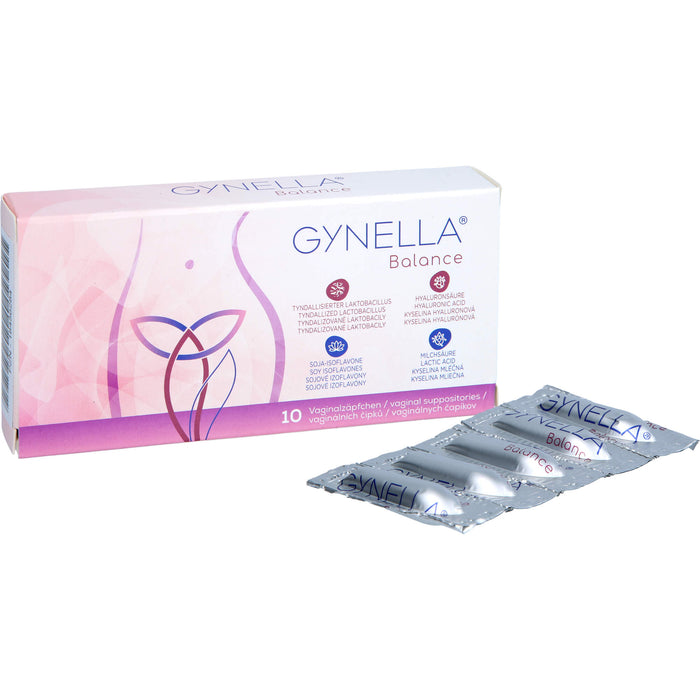 GYNELLA Balance Vaginalzäpfchen zur Aufrechterhaltung der Vaginalschleimhaut, 10 pcs. Suppositories