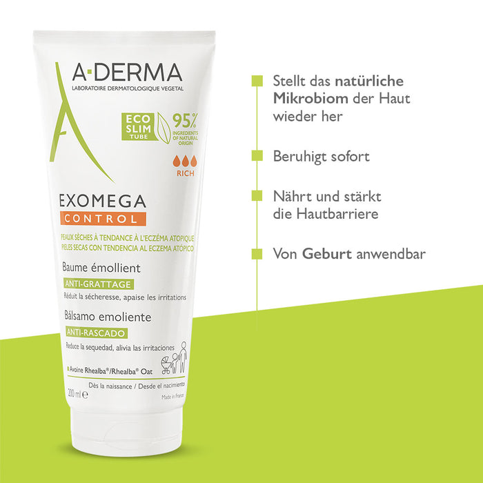 A-DERMA EXOMEGA Control Balsam, 200 ml Baume