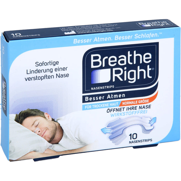 Breathe Right transparente Nasenpflaster Besser Atmen, 10 St. Pflaster