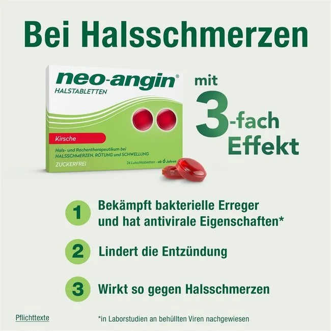 neo-angin Halstabletten Kirsche zuckerfrei, 24 St. Tabletten