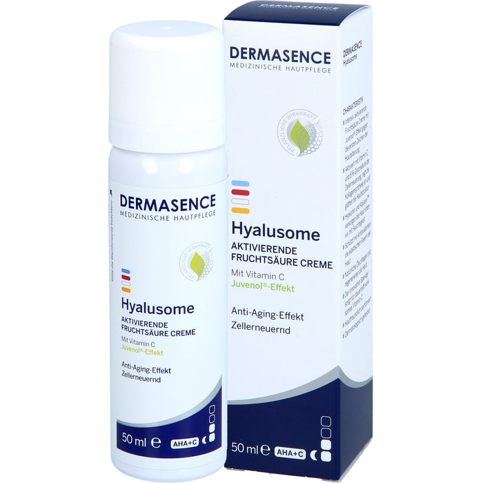 DERMASENCE Hyalusome aktivierende Fruchtsäure Creme mit Vitamin C Anti-Aging-Effekt, 50 ml Crème
