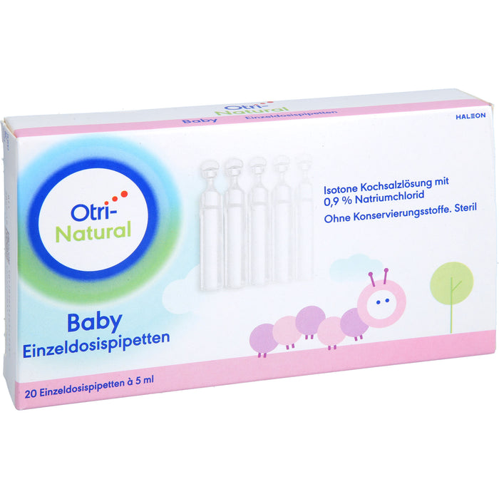 Otri-Natural Baby Einzeldosispipetten isotone Kochsalzlösung mit 0,9% Natriumchlorid, 20 pc Pipettes à dose unique