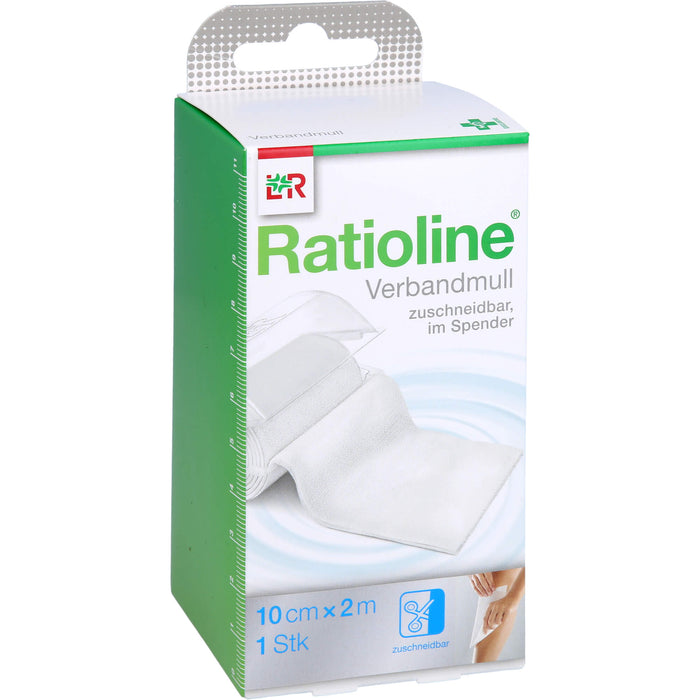 Ratioline acute Verbandmull gerollt 10cmx1m, 1 pc Pansements