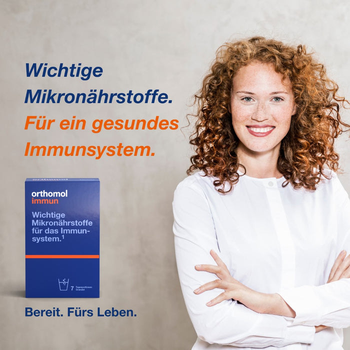 Orthomol Immun - Mikronährstoffe zur Unterstützung des Immunsystems - Nahrungsergänzung mit Vitamin C, Vitamin D und Zink, 7 St. Tagesportionen