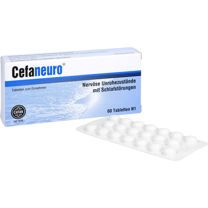 Cefaneuro Tabletten bei nervösen Unruhezuständen mit Schlafstörungen, 60 pc Tablettes