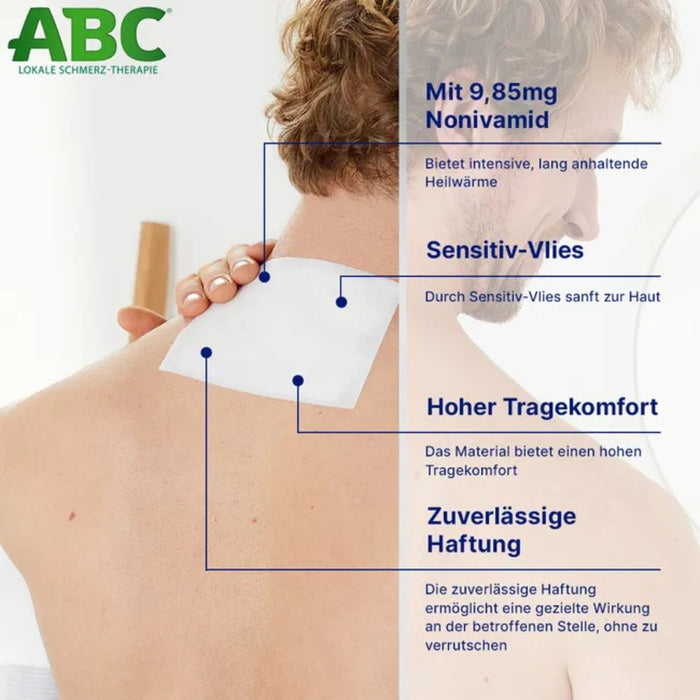 ABC Wärme-Pflaster sensitiv zur Linderung von Muskelschmerzen, 4 pc Pansement