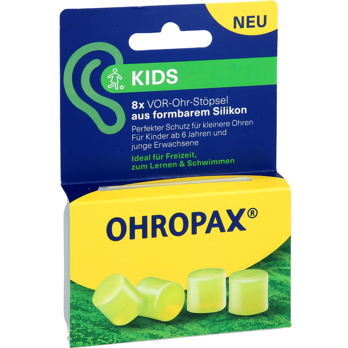 OHROPAX Kids Silikon Vor-Ohr Stöpsel, 8 pc Bouchons d'oreilles