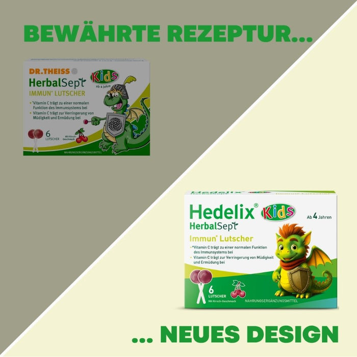 Hedelix HerbalSept Immun Lutscher Kids, 6 pcs. Lollipop