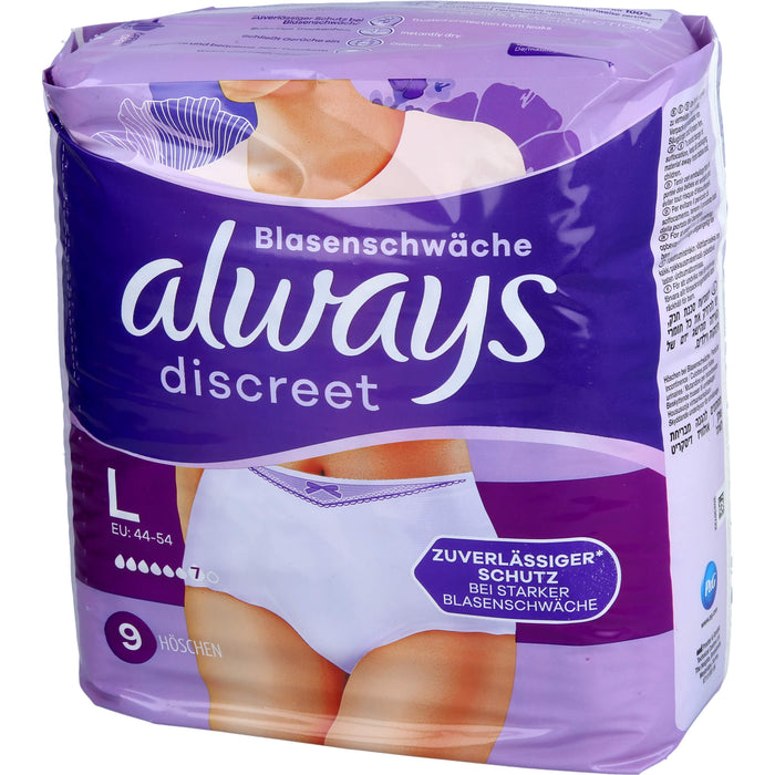 Always discreet Inkontinenz Pants plus L EU 44-54, 9 pc Pantalons