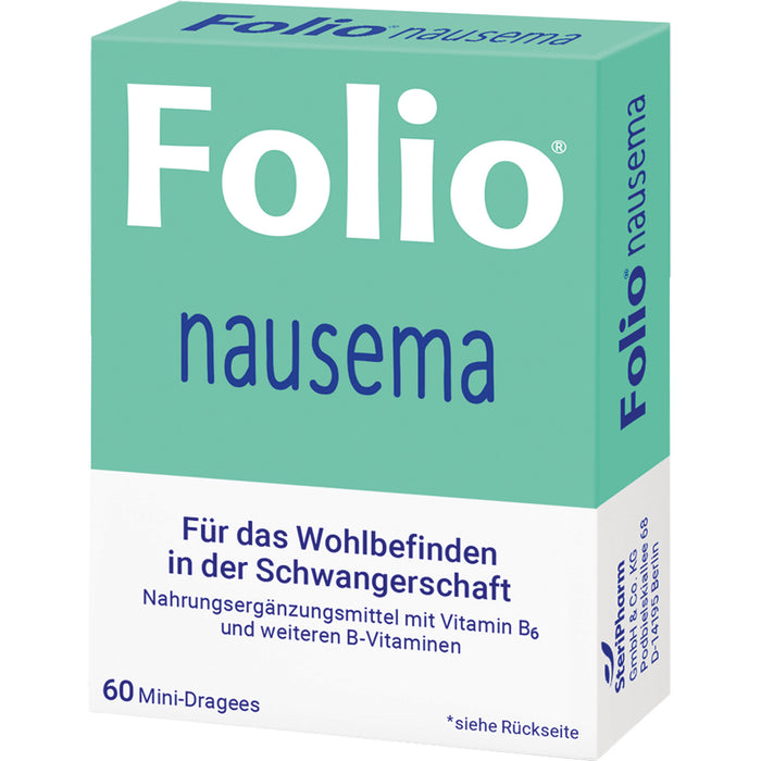 Folio Nausema Mini-Dragees für das Wohlbefinden in der Schwangerschaft, 60 St. Dragees