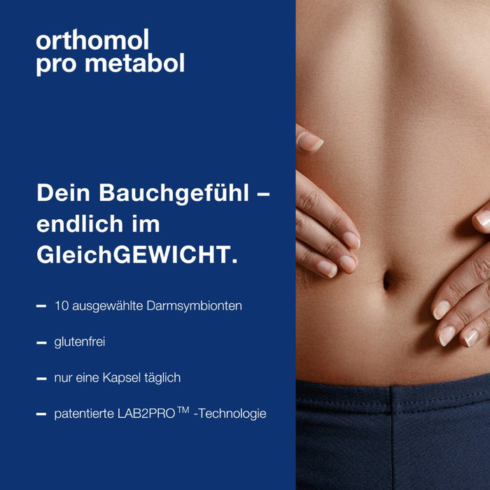 Orthomol Pro metabol - enthält eine Kombination ausgewählter Darmsymbionten und Zink, 30 St. Tagesportionen
