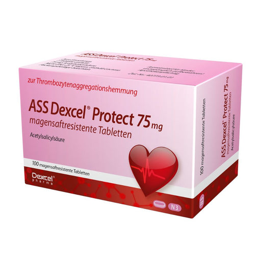 ASS Dexcel Protect 75 mg Tabletten bei Herz-Kreislauf-Erkrankungen, 100 St. Tabletten