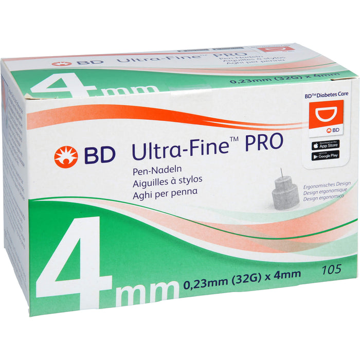 BD Ultra-fine Pro Pen-Nadeln 4 mm 32 G 0,23 mm, 105 pcs. Cannulas