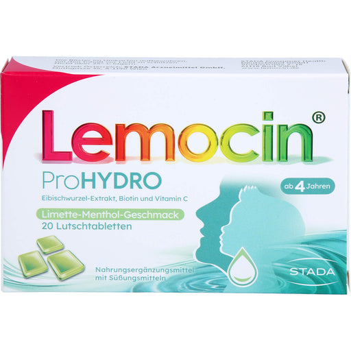 Lemocin ProHydro Lutschtabletten mit Limetten-Menthol-Geschmack zur Beruhigung und Befeuchtung von Hals und Rachen, 20 St. Tabletten