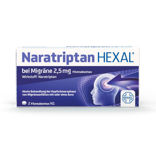 Naratriptan HEXAL bei Migräne Filmtabletten, 2 St. Tabletten